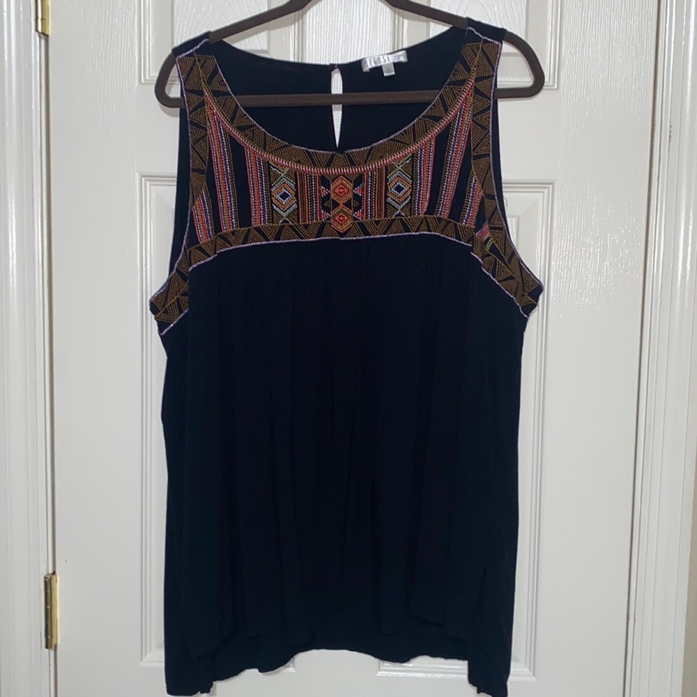 Beadwork sleeveless top